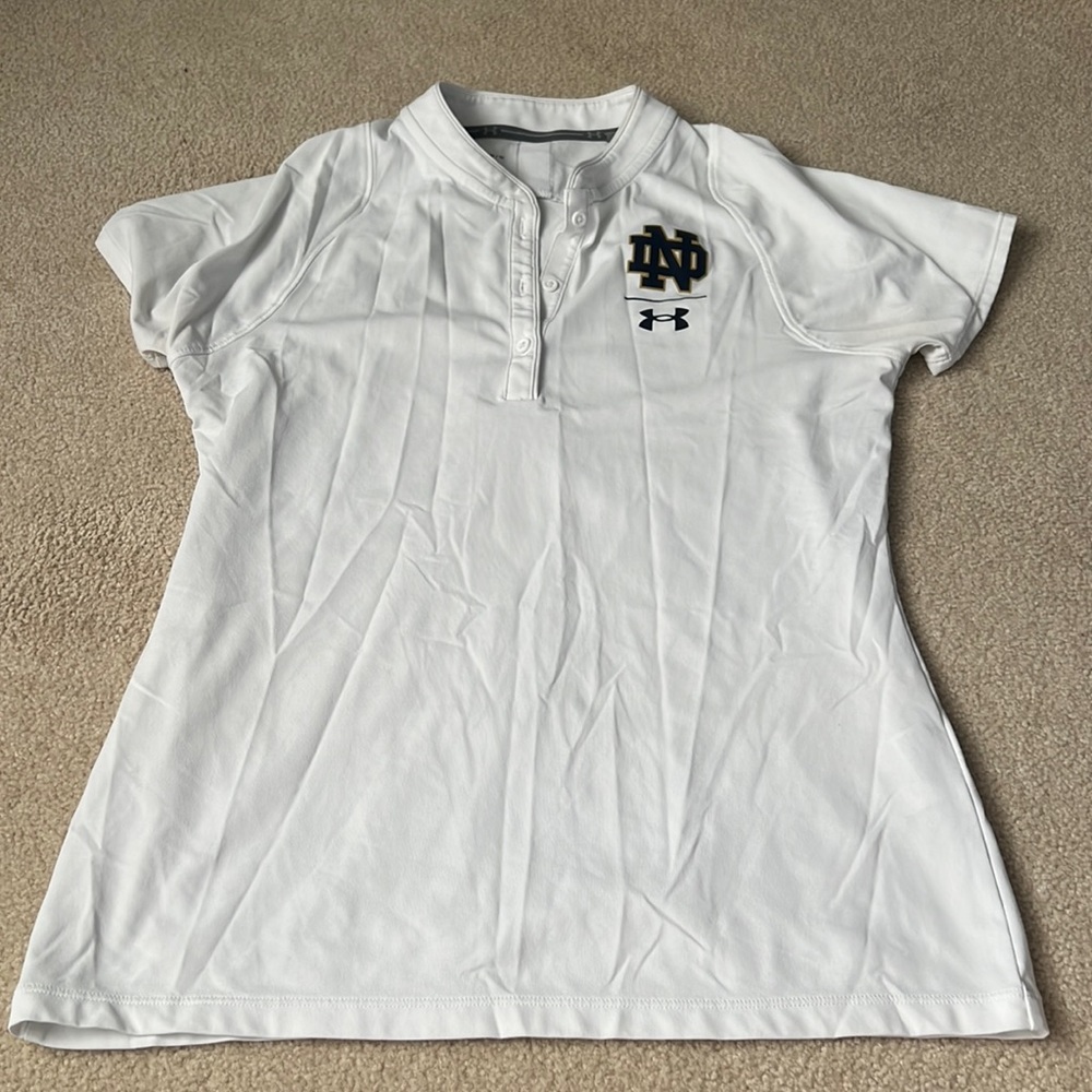 Notre Dame women’s white Under Armour polo